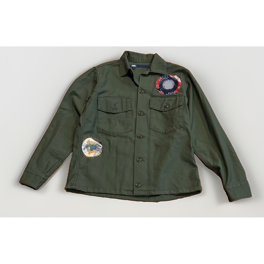 Atelier & Repairs Jacket Fatigue Army Sashiko Patch Cotton Jacket Field Shirt S